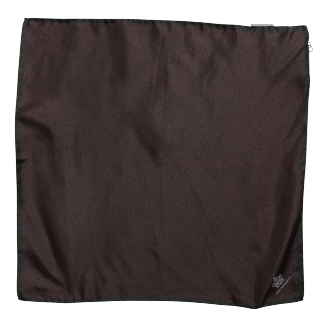 Brown DG Crown Silk Square Men Foulard Scarf