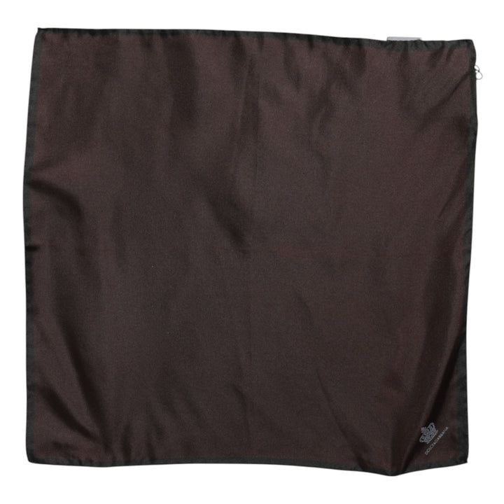 Brown DG Crown Silk Square Men Foulard Scarf