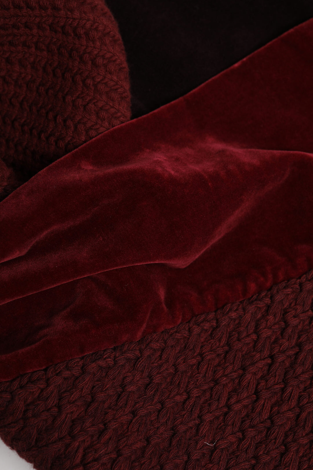 Maroon Black Neck Warmer Wrap Shawl Scarf