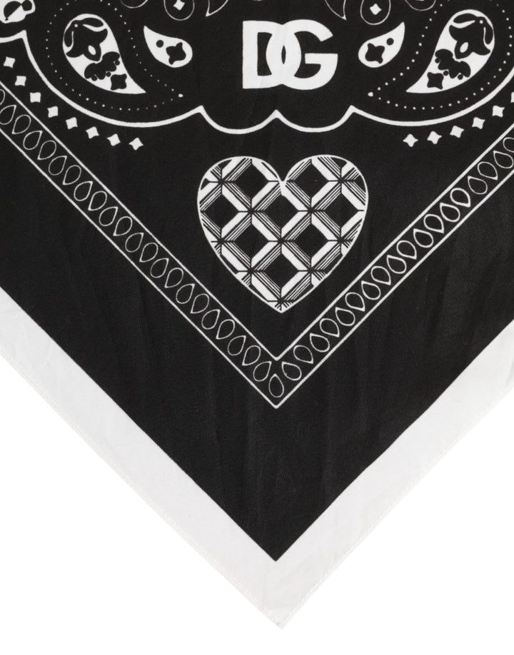 Black White Bandana Square Men Foulard Scarf
