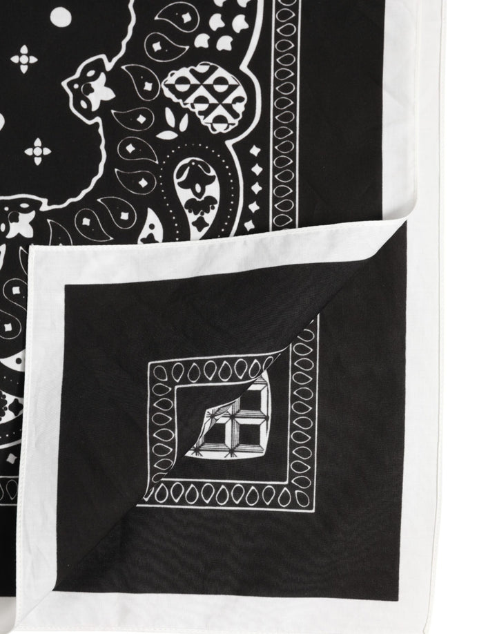 Black White Bandana Square Men Foulard Scarf