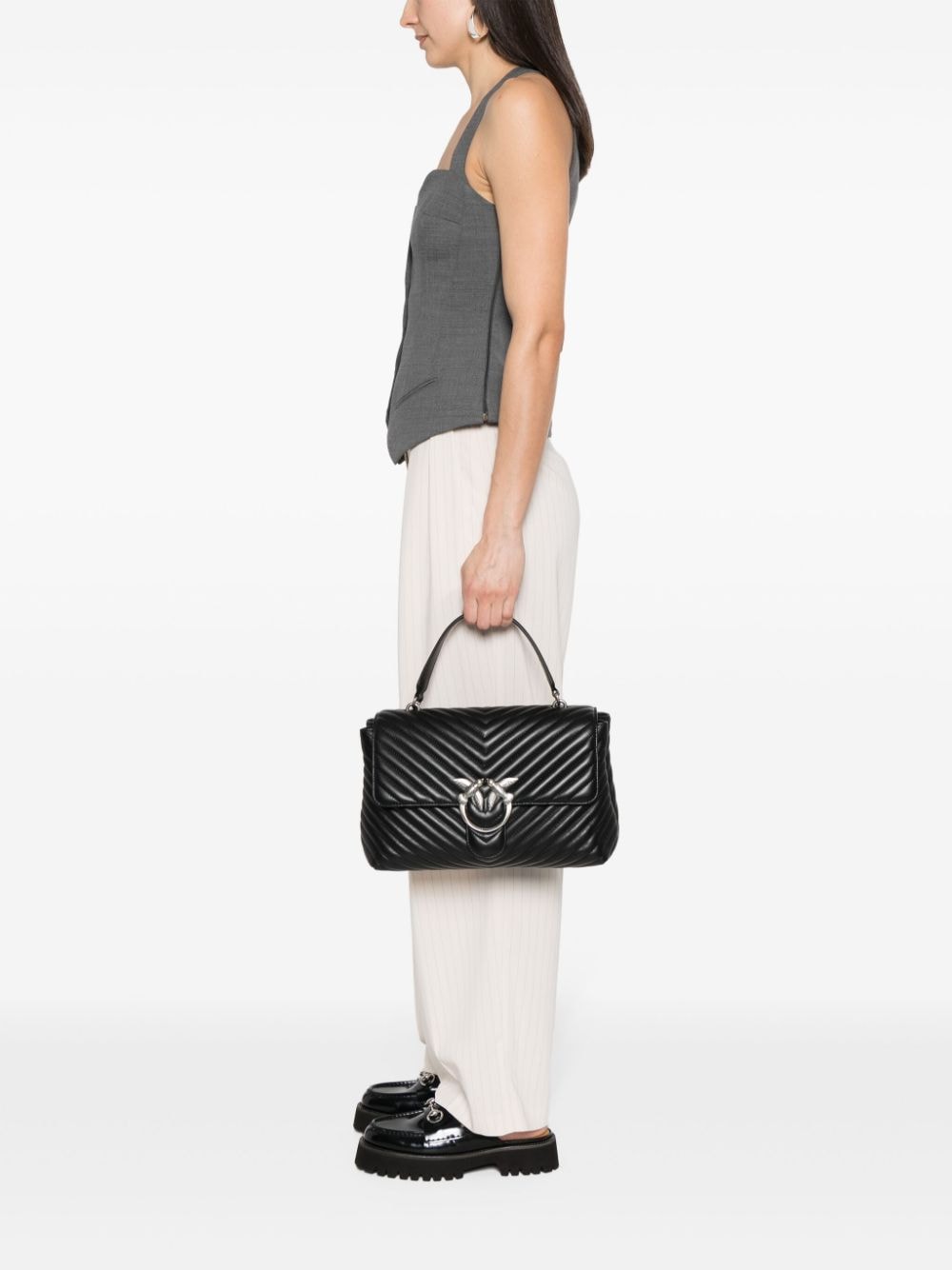 love-birds logo chevron-quilted bag-4