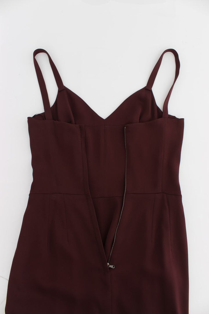 Dolce & Gabbana Bordeaux Stretch Full Length Sheath Dress