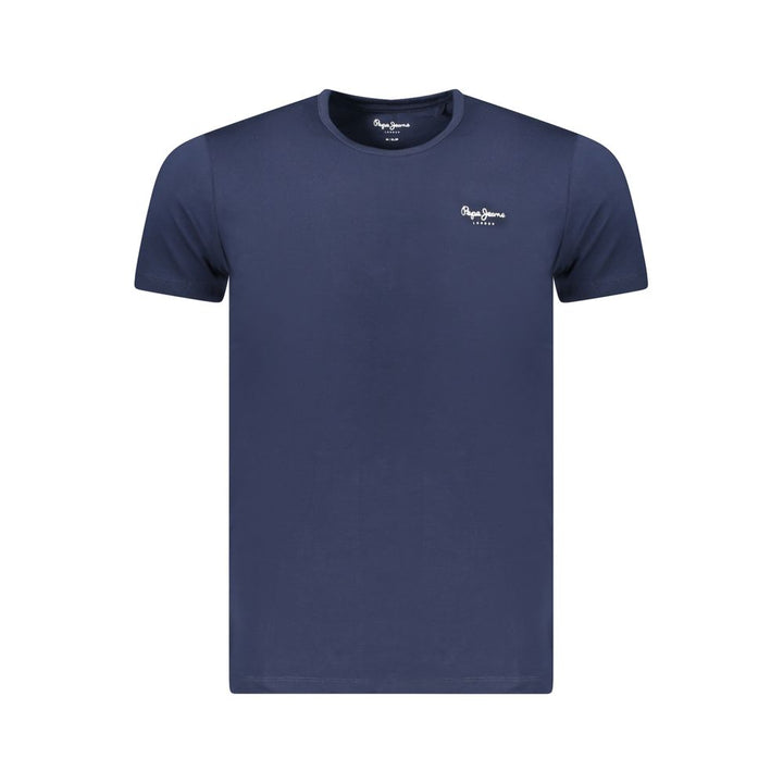 Blue Cotton Men T-Shirt