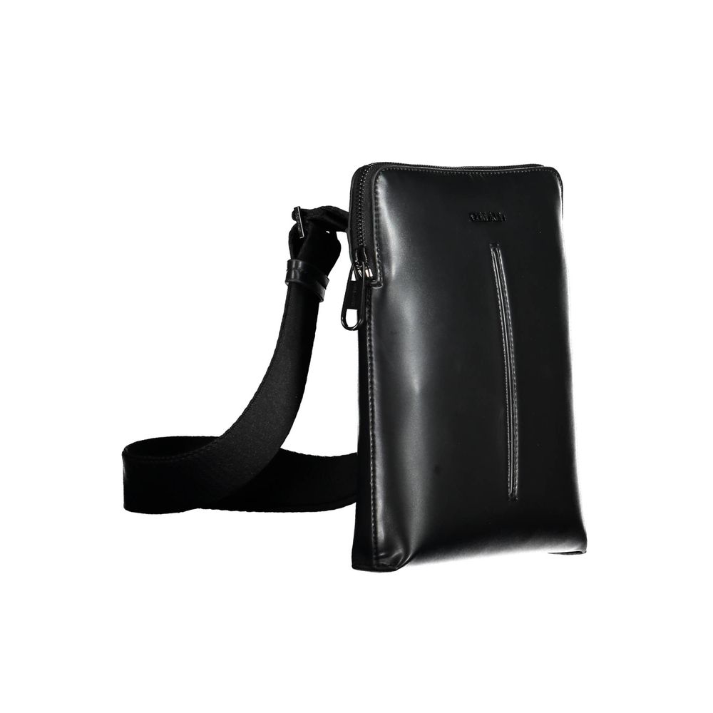 Black Polyester Shoulder Bag