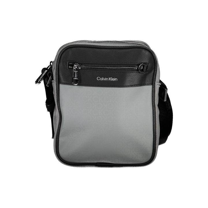 Gray Polyester Shoulder Bag