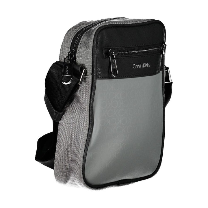 Gray Polyester Shoulder Bag