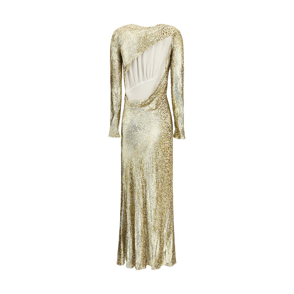 Gold thread long Dress