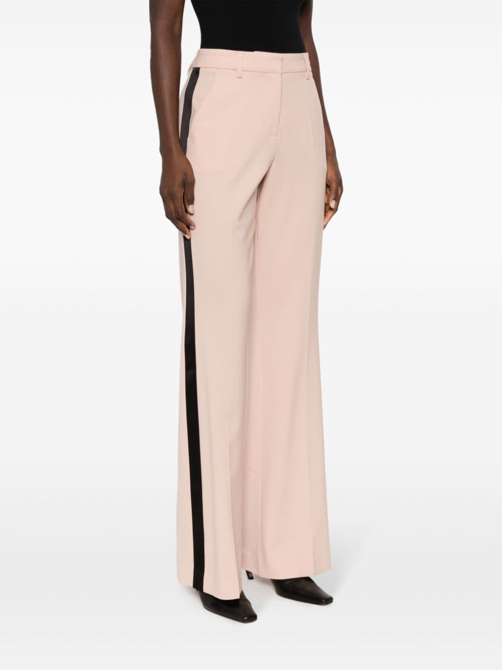 side-stripe flared trousers-7