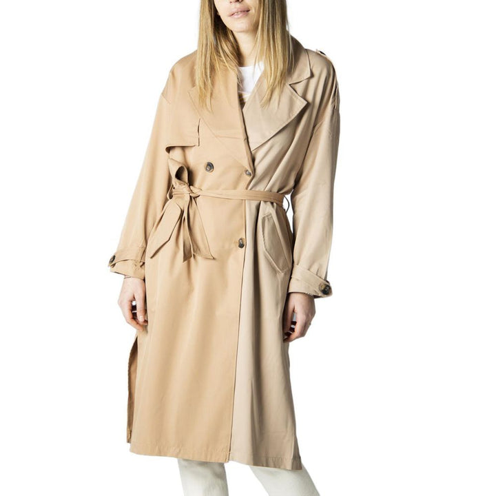 Beige Polyester Jackets & Coat