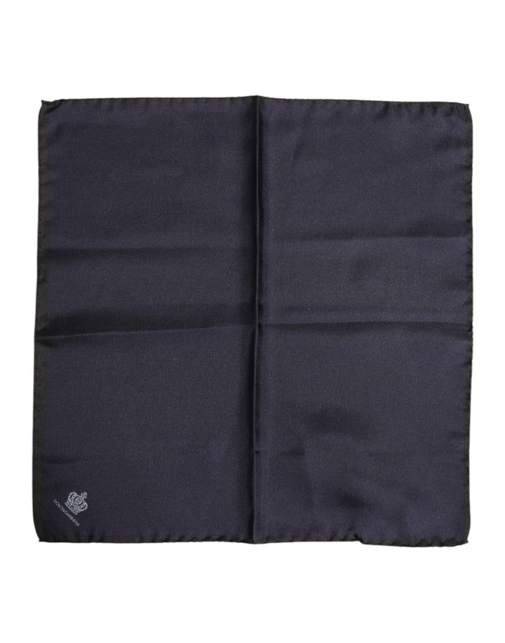 Blue DG Crown Silk Square Men Foulard Scarf