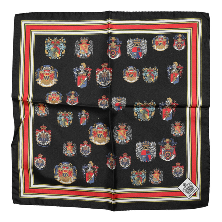 Multicolor Silk Square Men Foulard Scarf