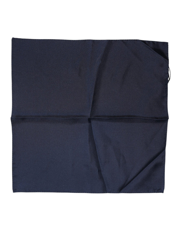 Dark Blue Silk Square Men Foulard Scarf