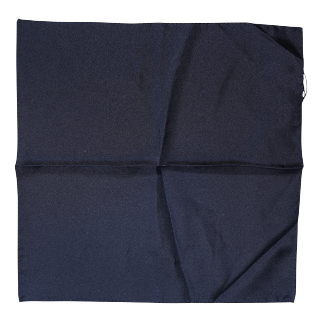 Dark Blue Silk Square Men Foulard Scarf
