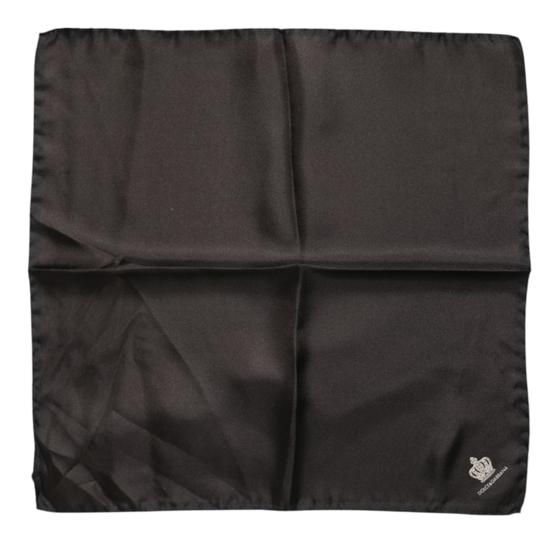 Brown DG Crown Silk Square Men Foulard Scarf