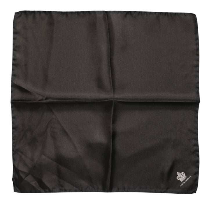 Brown DG Crown Silk Square Men Foulard Scarf