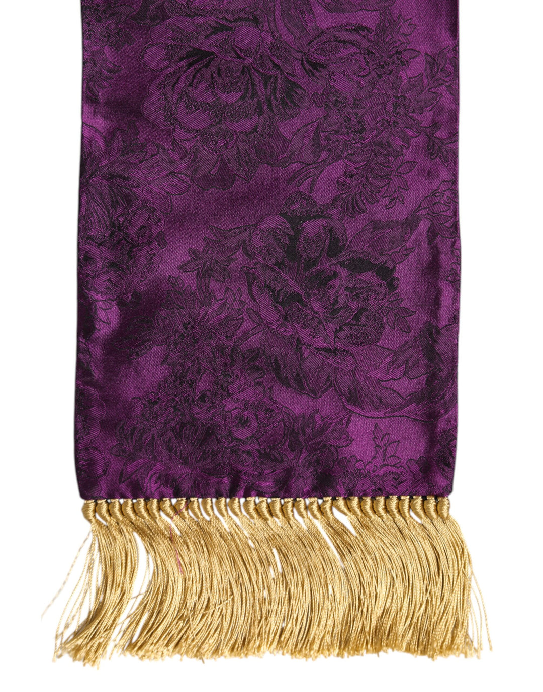 Purple Silk Fringes Cross Men Foulard Scarf