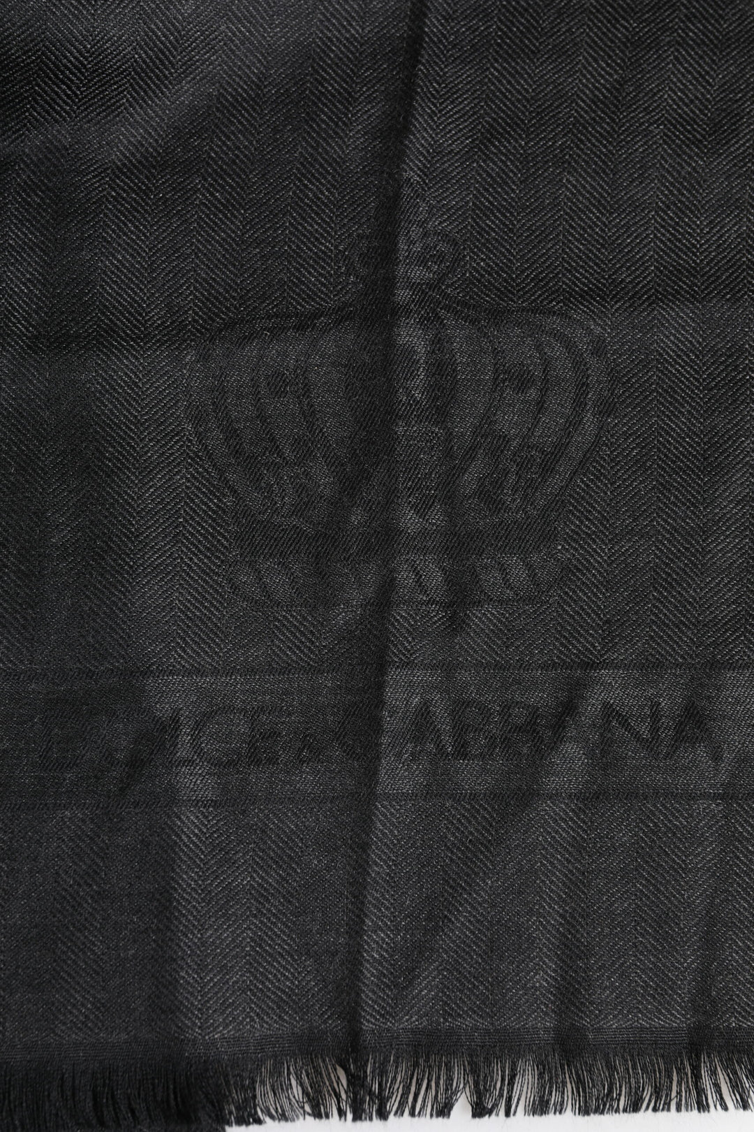 Dark Gray Cashmere Fringes Neck Warmer Scarf