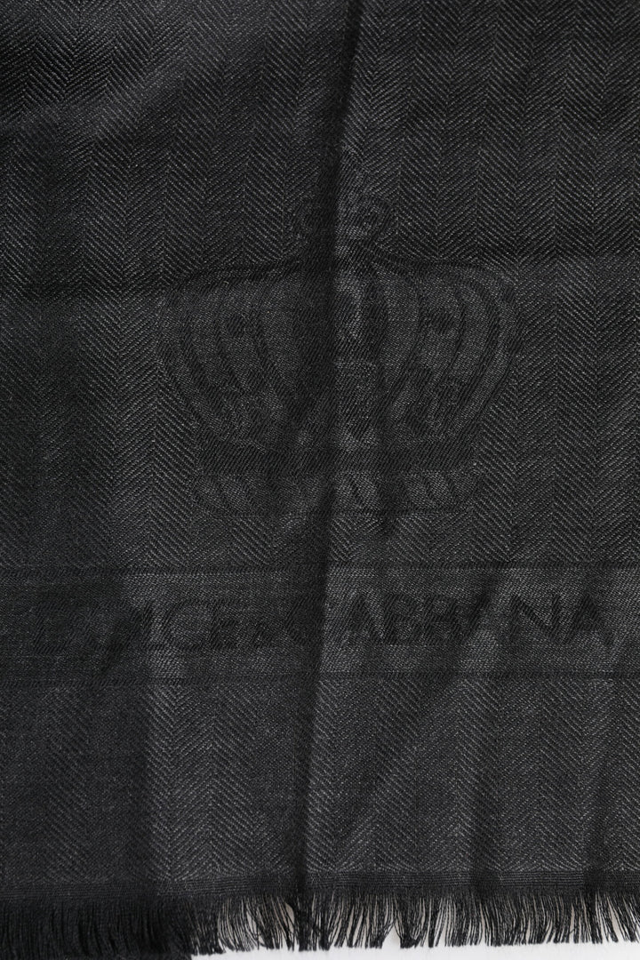 Dark Gray Cashmere Fringes Neck Warmer Scarf