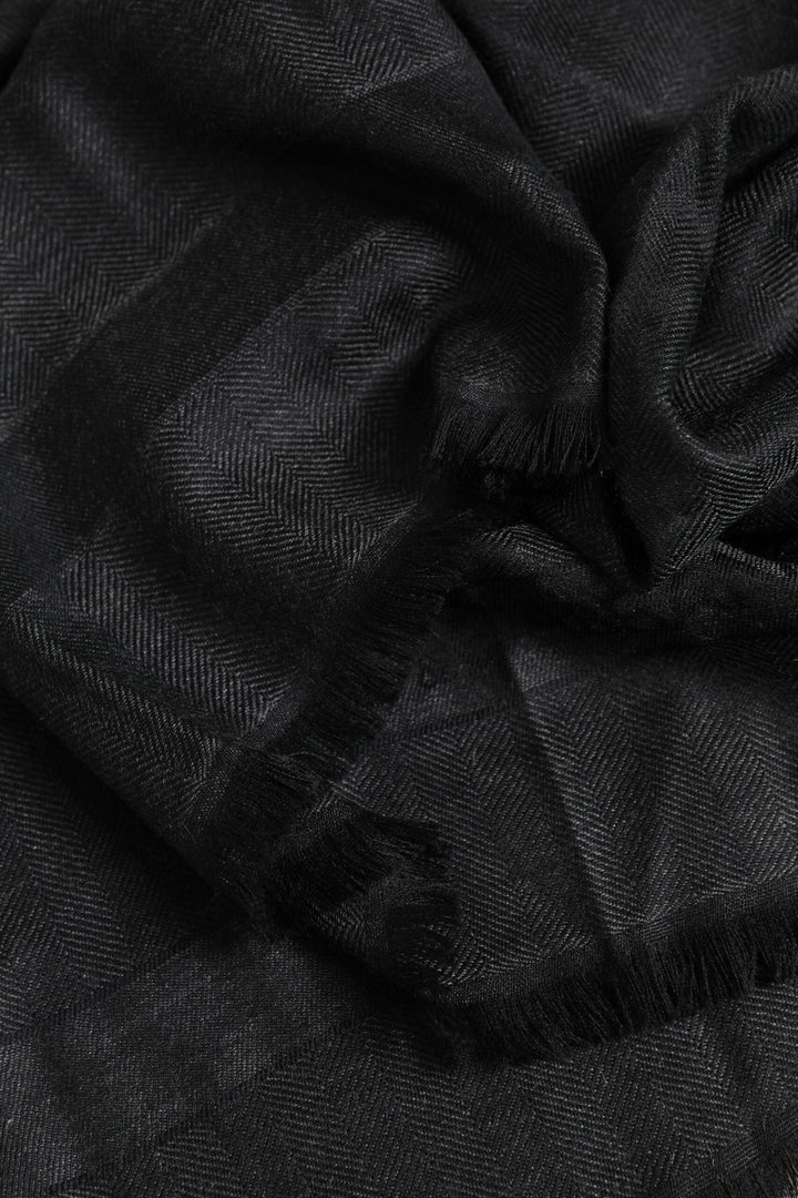 Dark Gray Cashmere Fringes Neck Warmer Scarf