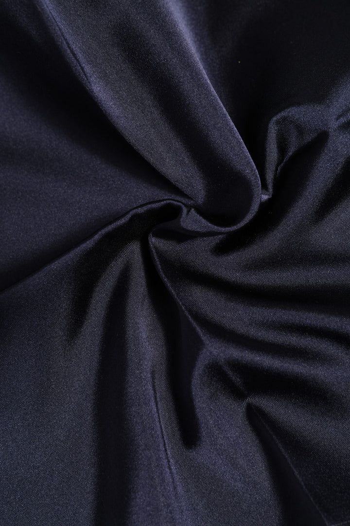 Dark Blue Silk Square Men Foulard Scarf
