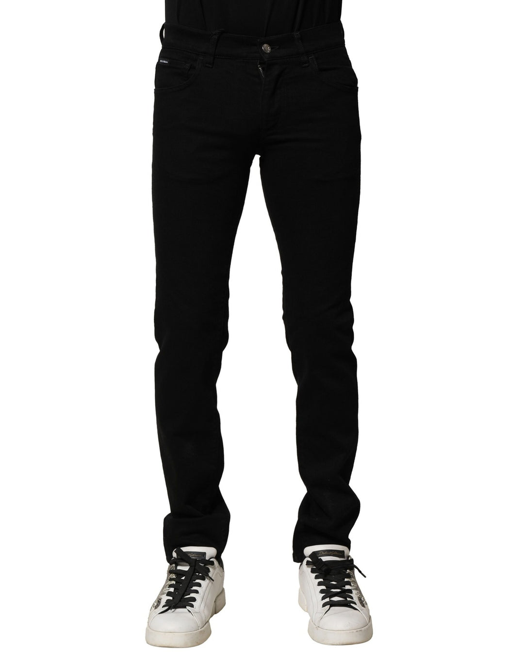 Black Cotton Stretch Skinny Men Denim Jeans
