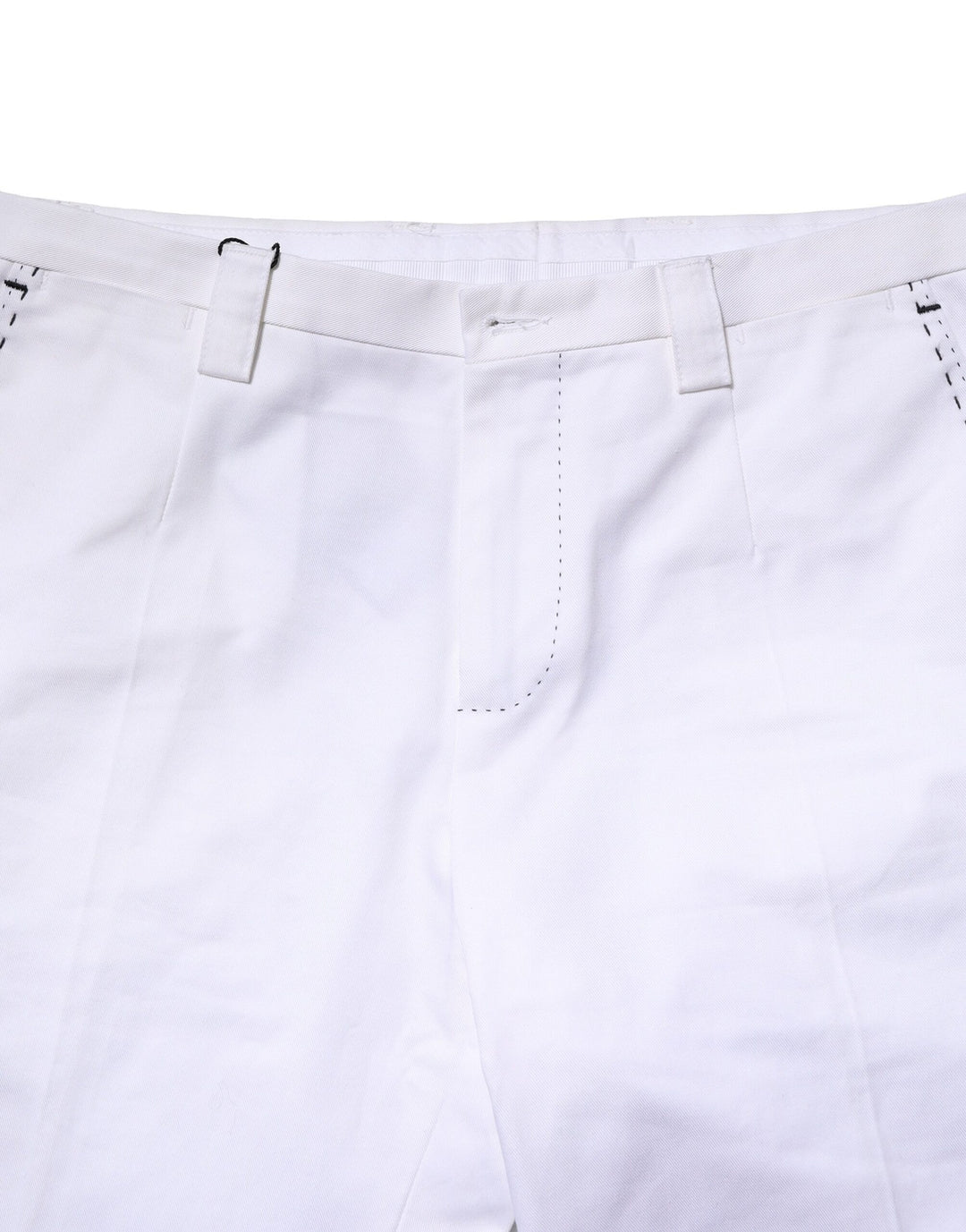 White Cotton Straight Logo Men Pants