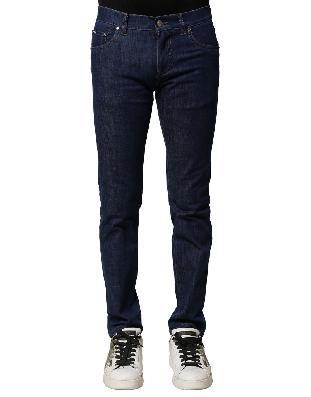 Blue Cotton Stretch Skinny Men Denim Jeans
