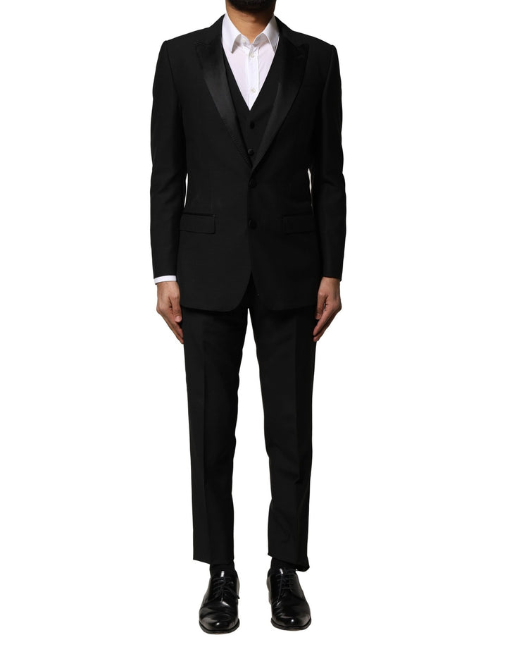 Black Wool 3 Piece Single Breasted Suit