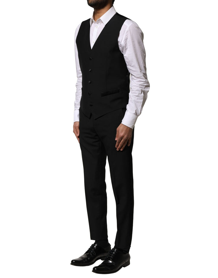 Black Wool 3 Piece Single Breasted Suit