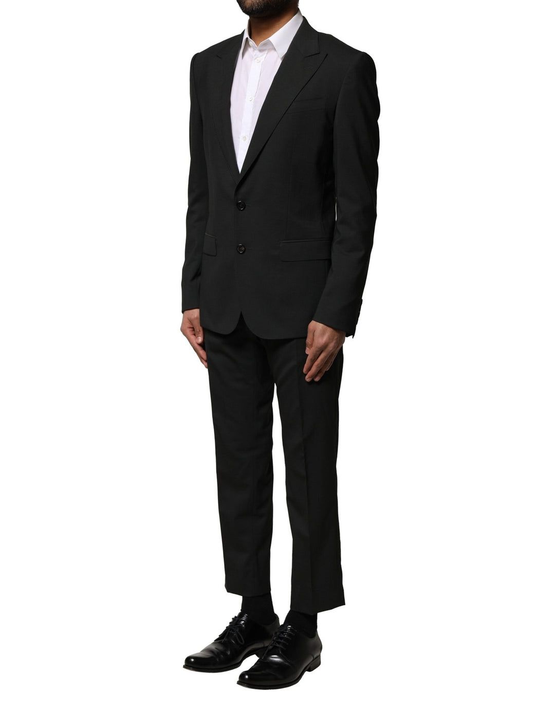 Black Wool 2 Piece Single Breasted Suit