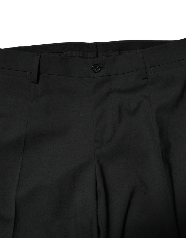 Black Wool 2 Piece Single Breasted Suit