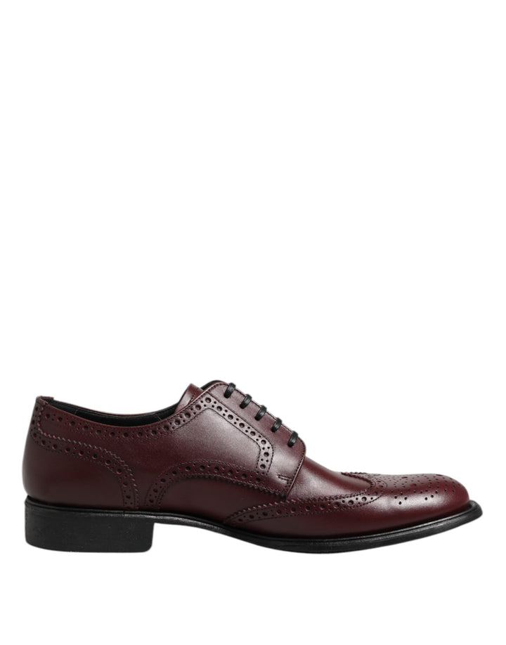Brown Leather Lace Up Derby Dress Shoes