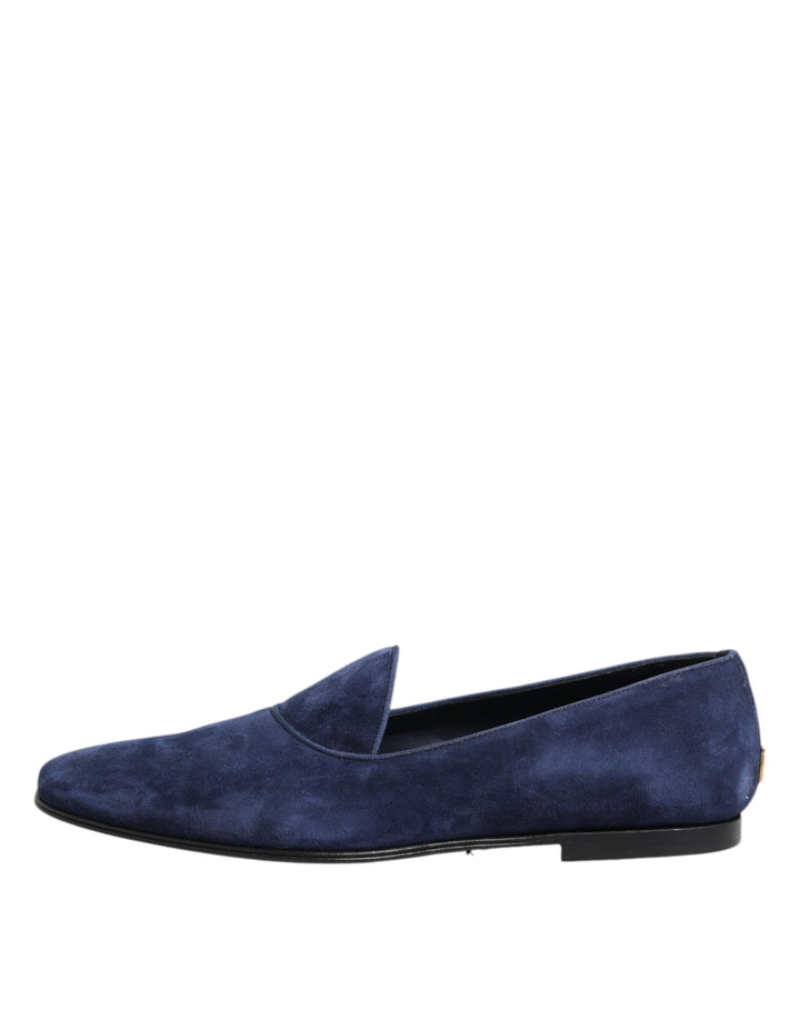 Blue Velvet DG Logo Loafers Formal Shoes