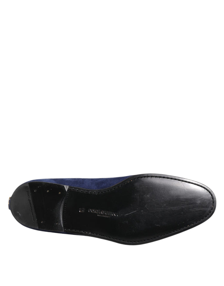 Blue Velvet DG Logo Loafers Formal Shoes