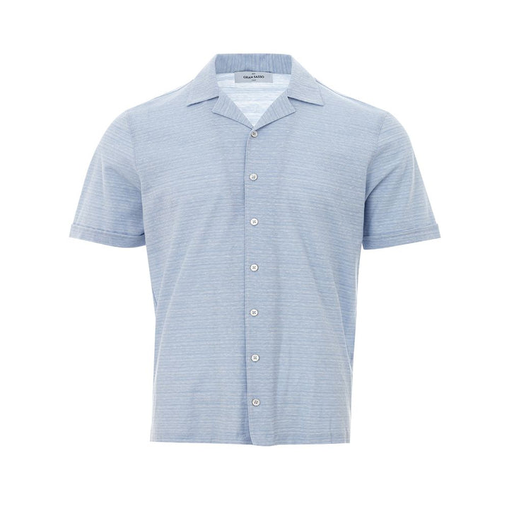 Blue Linen And Cotton Shirt