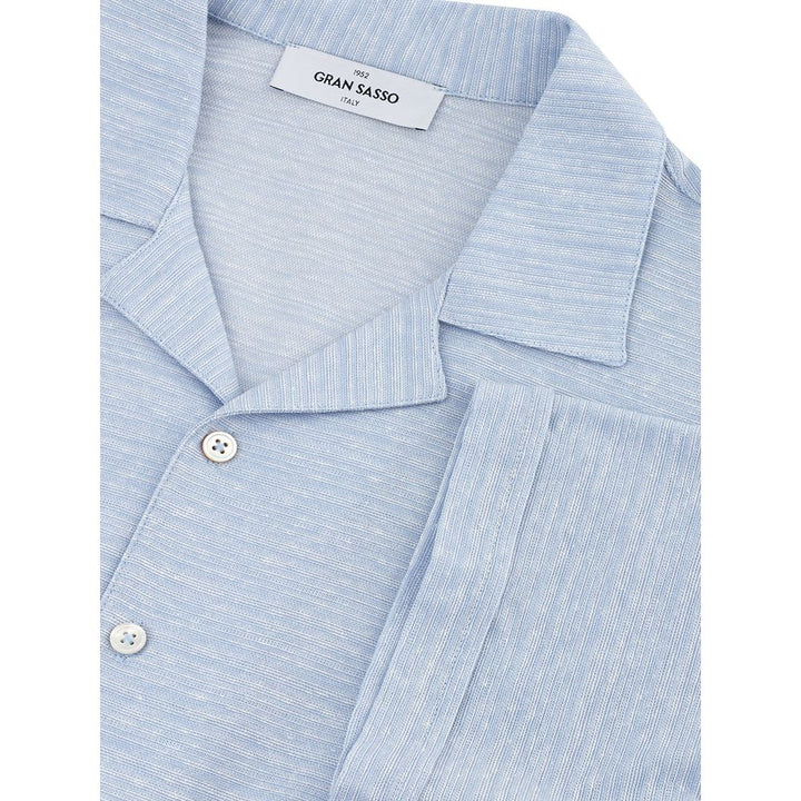 Blue Linen And Cotton Shirt