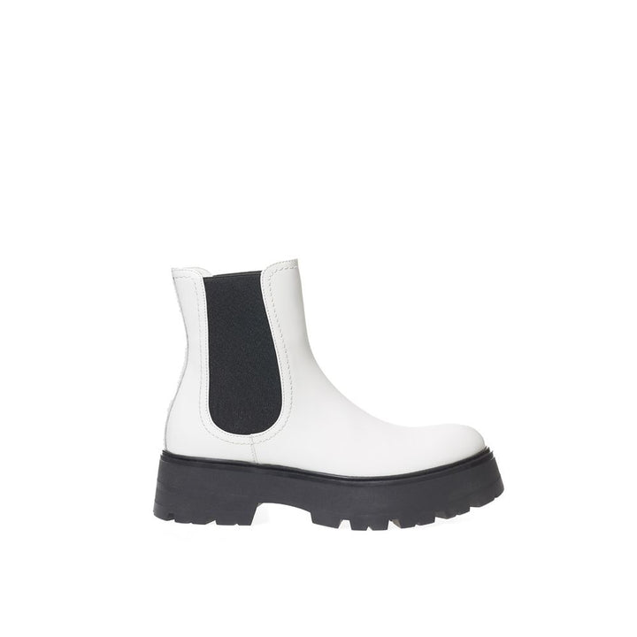 Black And White Leather Boot