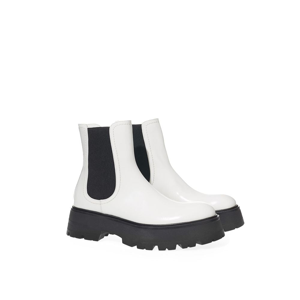 Black And White Leather Boot