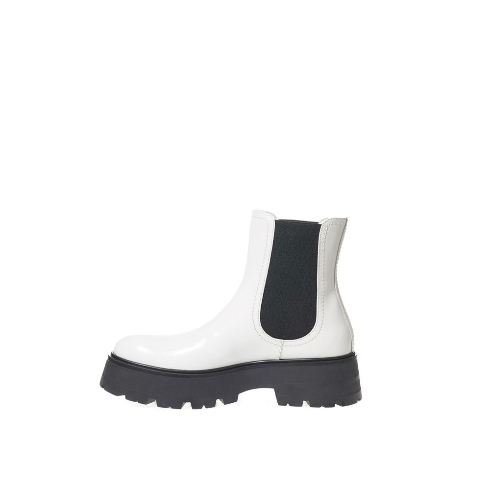Black And White Leather Boot