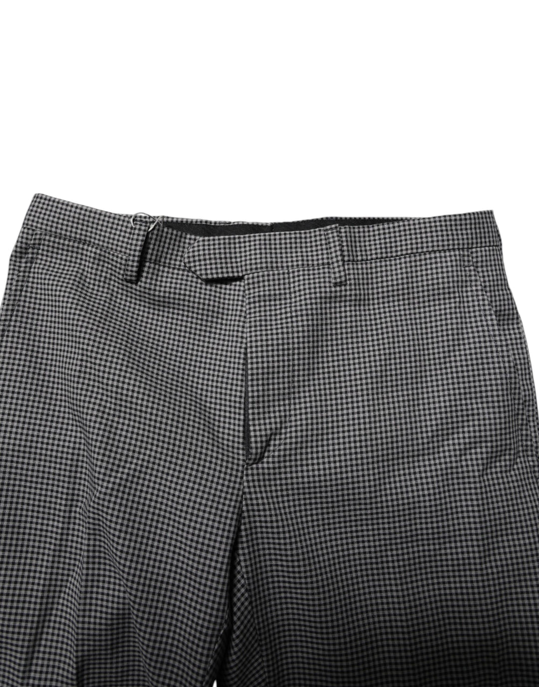 Black White Checkered Tapered Dress Pants