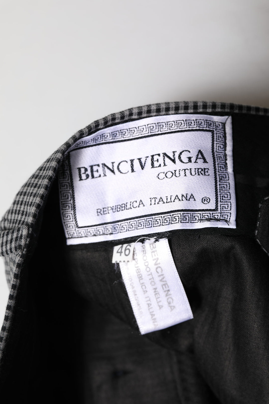 Black White Checkered Tapered Dress Pants