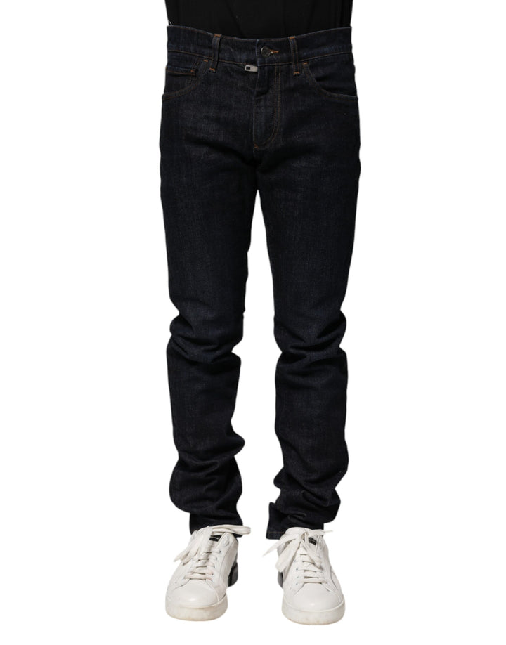 Black Cotton Skinny Denim Men Jeans