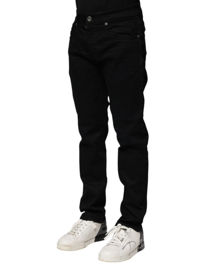 Black Cotton Skinny Denim Jeans