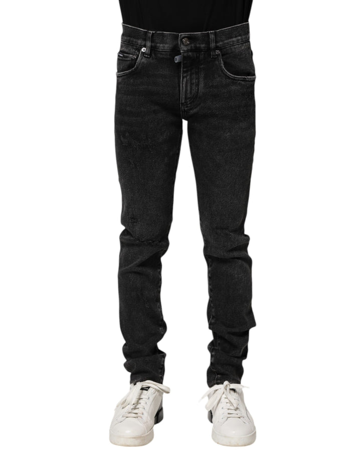 Black Cotton Skinny Men Denim Jeans