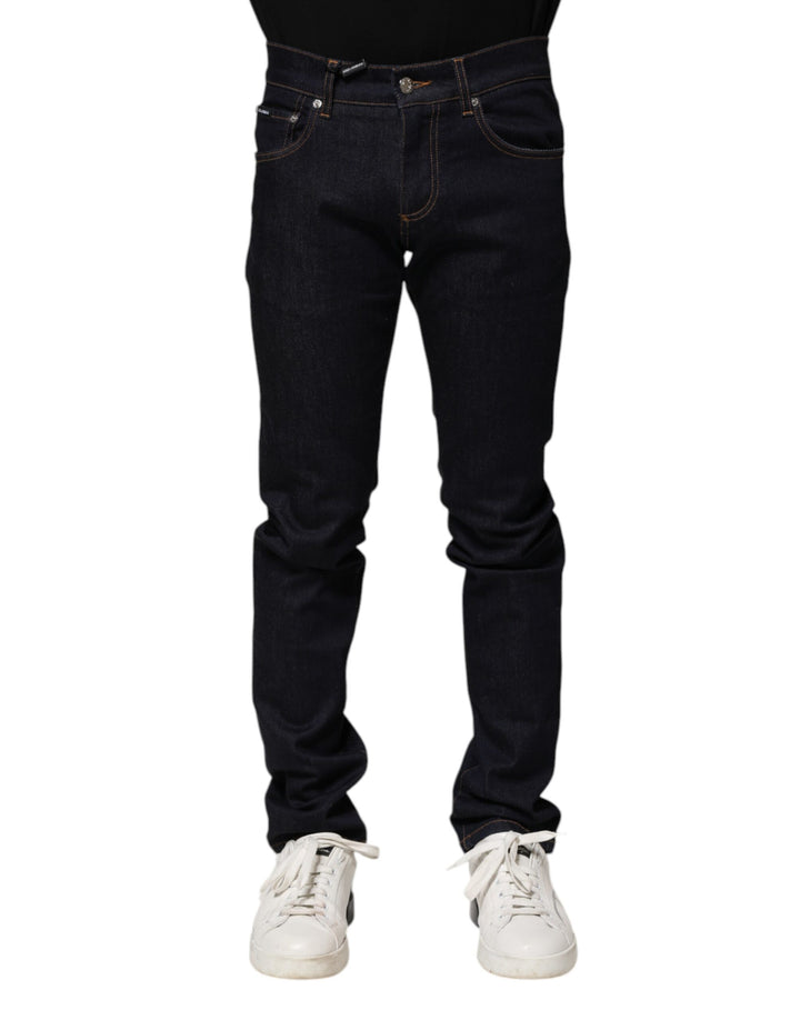 Black Cotton Skinny Men Denim Jeans
