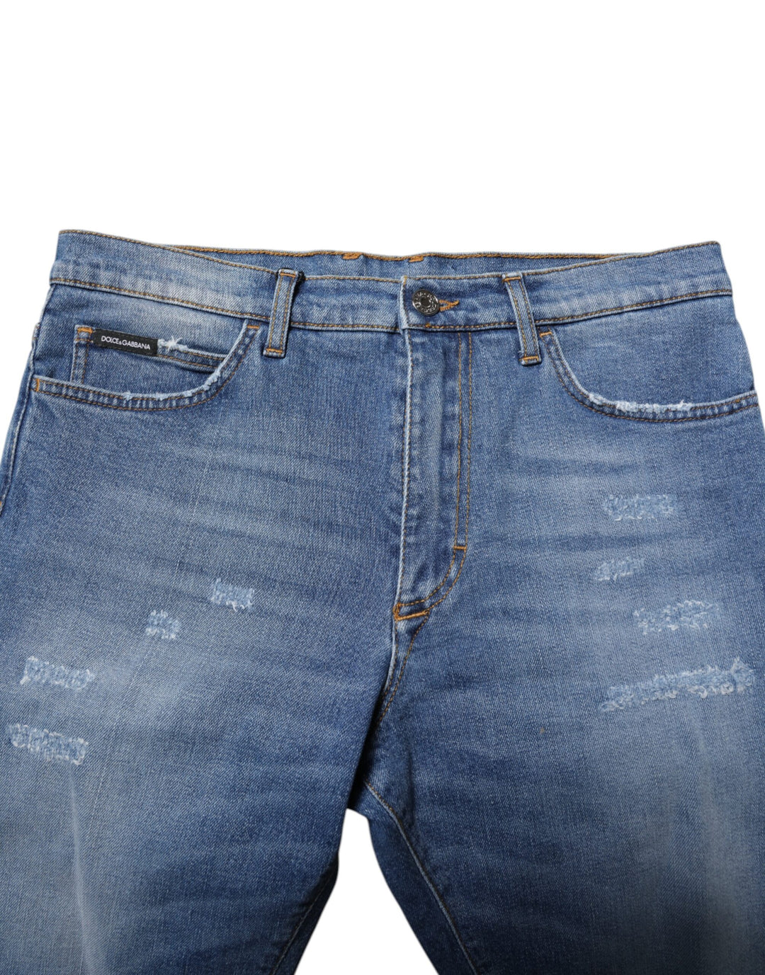 Blue Cotton Stretch Men Denim Bermuda Shorts