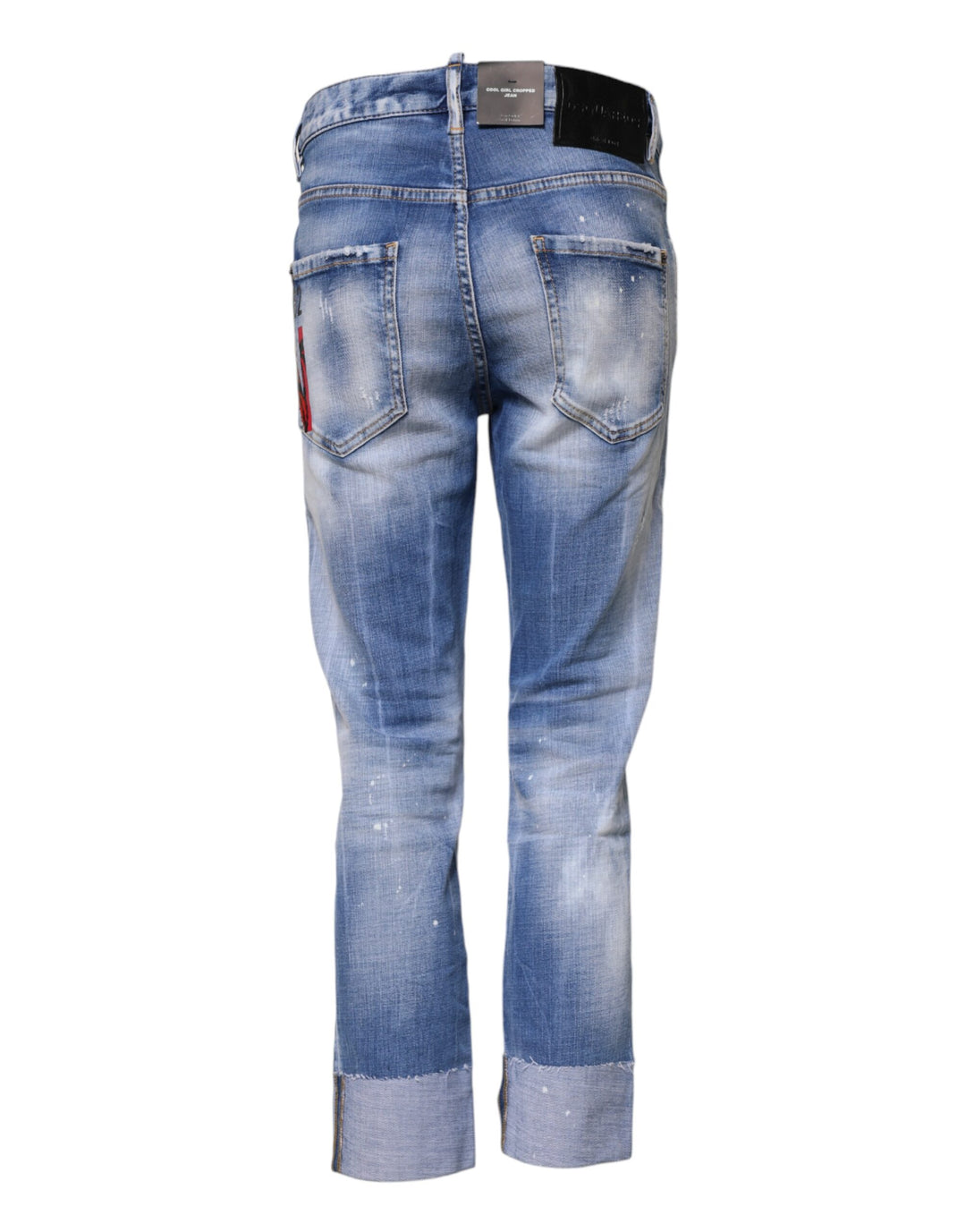 Blue Washed Cotton Mid Waist Skinny Denim Jeans