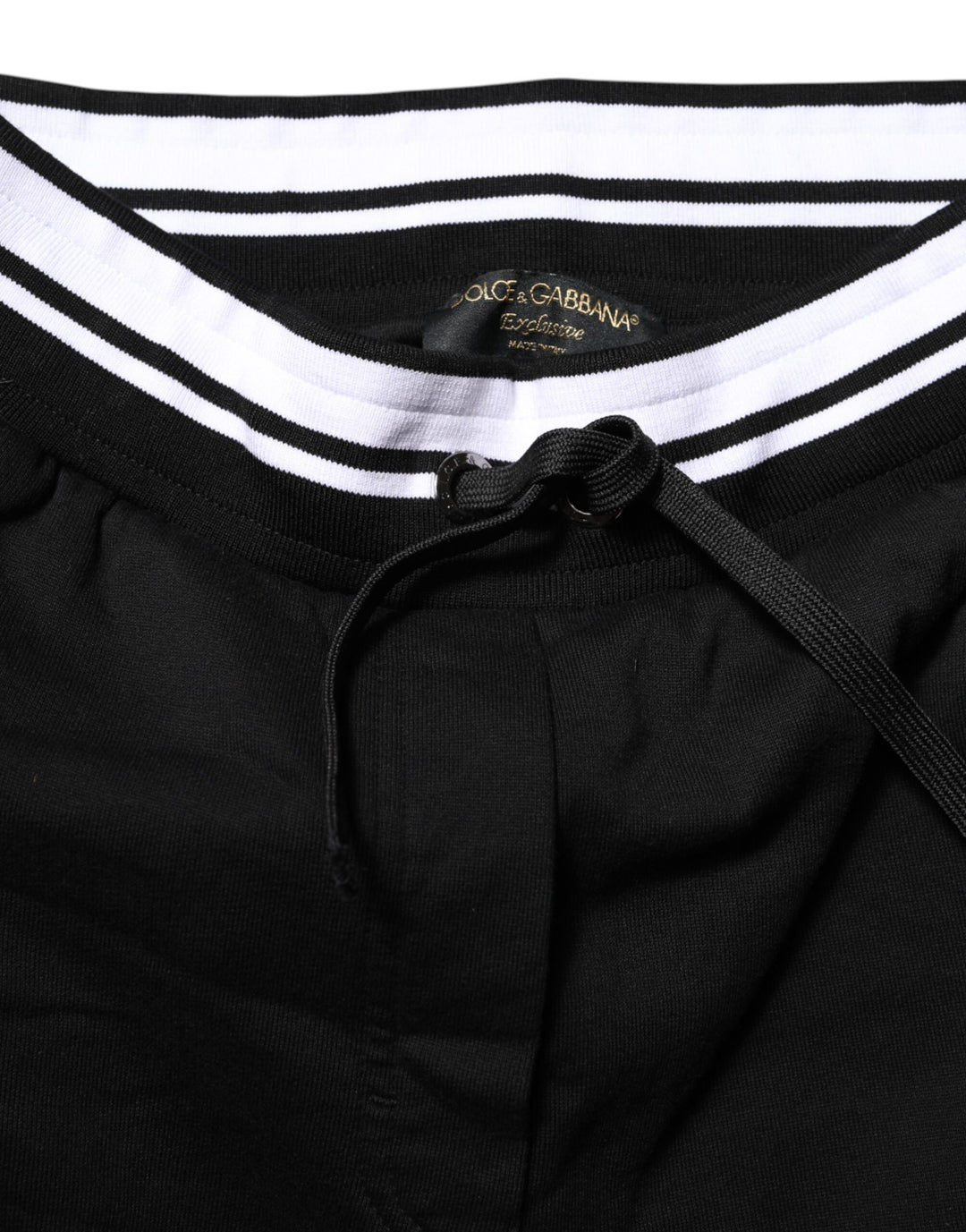 Black Cotton Mid Waist Jogger Pants