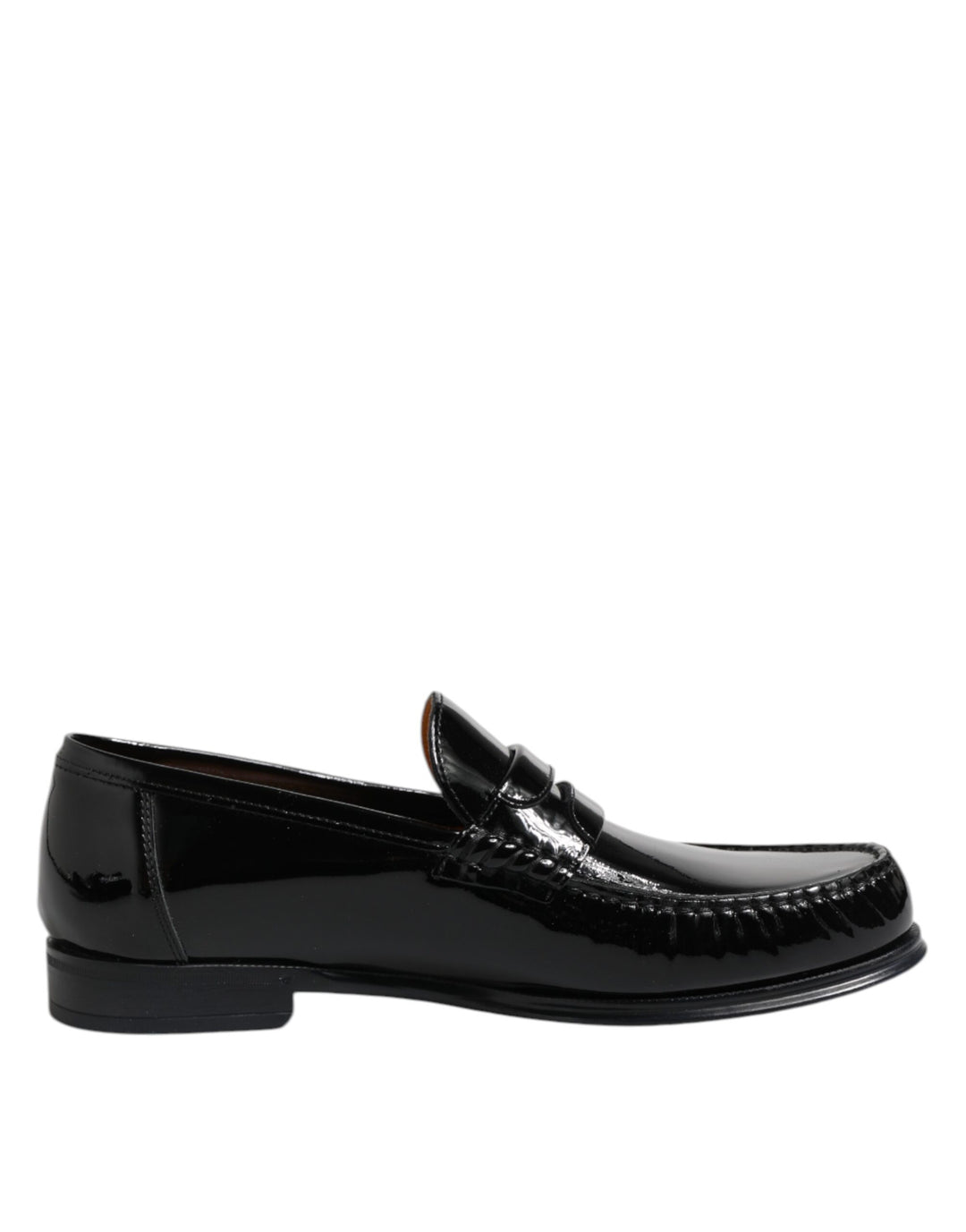 Black Leather Slip On Loafers Dress Shoes